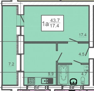 ул. Героев Труда, 1 (г. Харьков, Киевский район) - Продається квартира в новобудові, 1136200 грн. - АФНУ